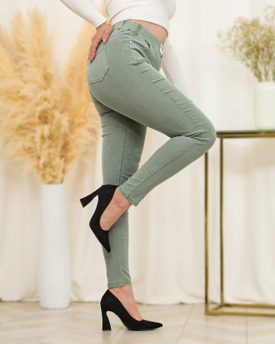Royalfashion Zelené dámske tegíny a'la jeans