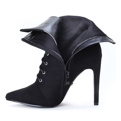 Czarne botki na szpilce Maliah - Obuwie