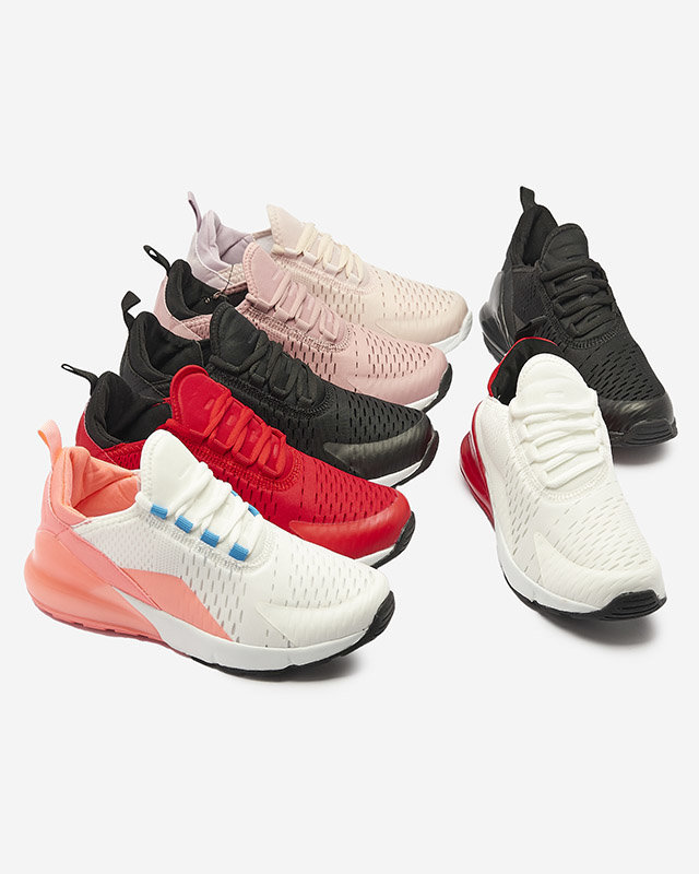 Bielo-červená dámska textilná športová obuv Tayrio- Footwear