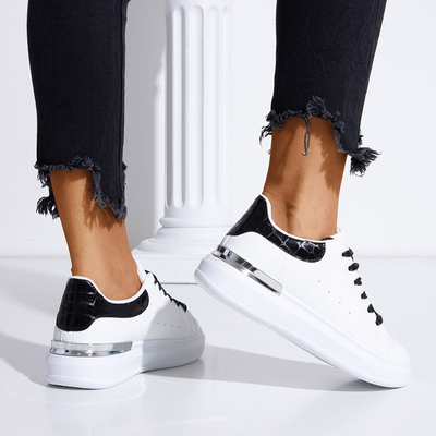 Čierna a biela dámska športová obuv Pamelia - Oblečenie