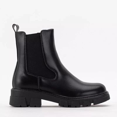 OUTLET Čierne zateplené dámske čižmy Junote - Obuv