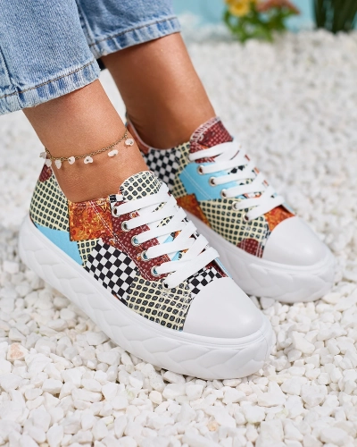 Royalfashion Vzorované dámske tenisky na platforme Leterina