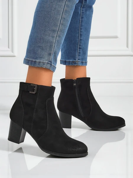 Ženski gležnarji eko semiš s peto Crimson Dusk