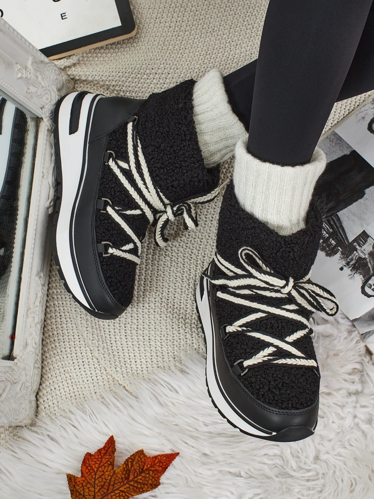 Ženski škornji a'la za sneg s krznom Verruna