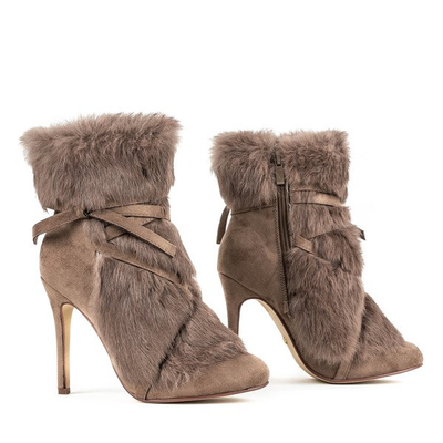 Botki na szpilce w kolorze khaki Pelage - Obuwie