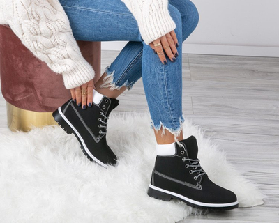 Čierne zateplené topánky Sabina - Obuv