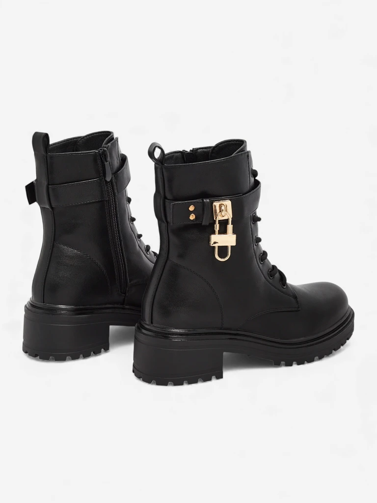 Botki Damskie Luna Czarne Skórzane Eleganckie na Jesień