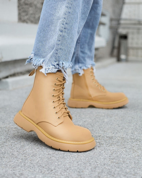 Royalfashion Matné svetlohnedé dámske čižmy Kucillo