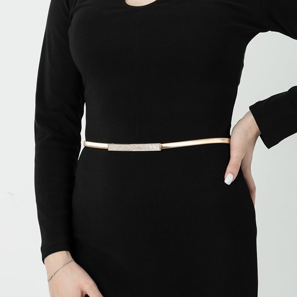 Dámsky zlatý elastický opasok - opasky