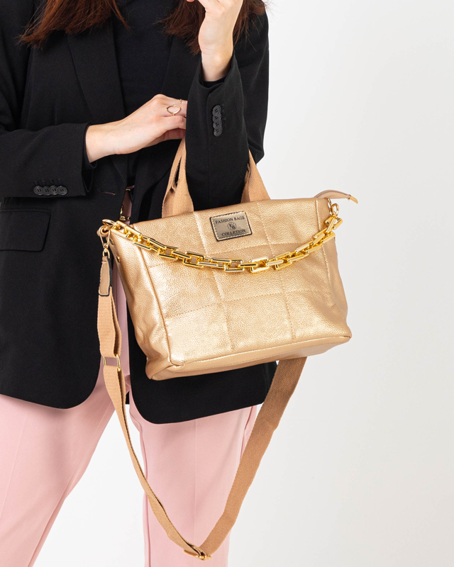 Dámska zlatá kabelka s extra retiazkou - Doplnky