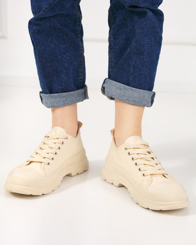 OUTLET Béžové dámske športové tenisky Ohema - Obuv