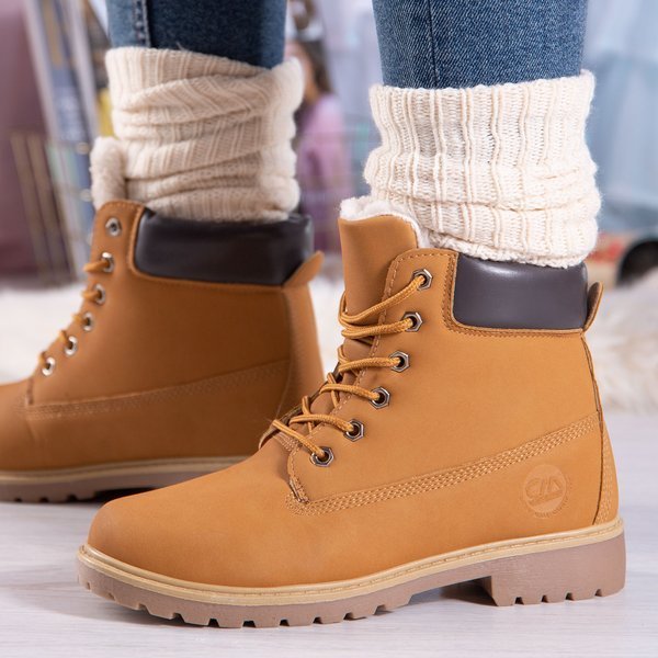 Hnedé turistické topánky s izoláciou Polar Bear - Obuv