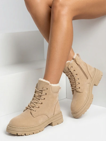 Royalfashion Svetlohnedé dámske zateplené trapperské čižmy Radoras