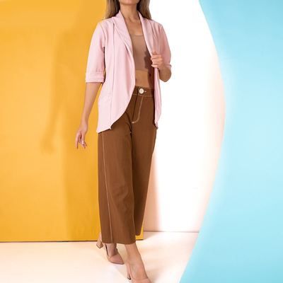 Dámsky svetloružový pelerína bez zapínania - Oblečenie