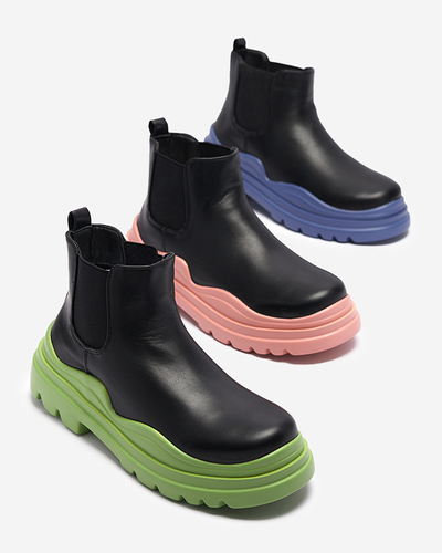 Čierne dámske čižmy na fialovej podrážke Beja - Obuv