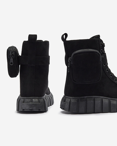 Dámske čižmy s vreckom v čiernej farbe Sauups- Obuv