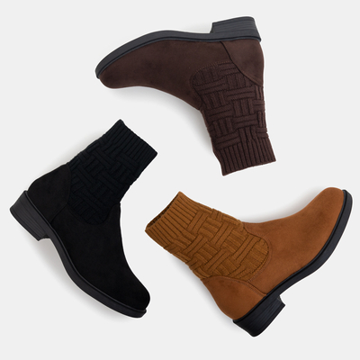 OUTLET Čierne dámske čižmy s elastickým zvrškom Asencion - Obuv