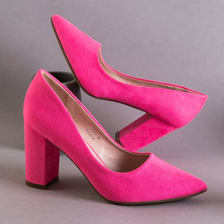 Neónové ružové lodičky pre ženy s vyšším podpätkom Madelina - Obuv