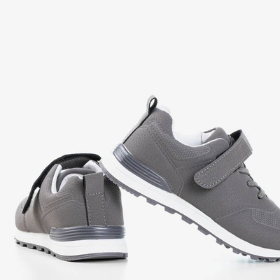 Šedé dětské boty z matné Craizy ekologické kůže - Obuv 1