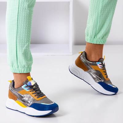 Šedá dámska športová obuv s farebnými vložkami Masze - Obuv