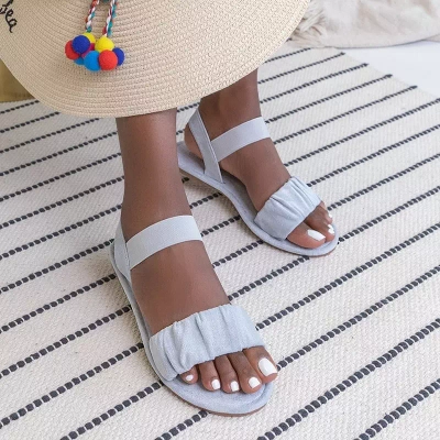 OUTLET Šedé dámske eko semišové sandále Wiskonsin - Topánky