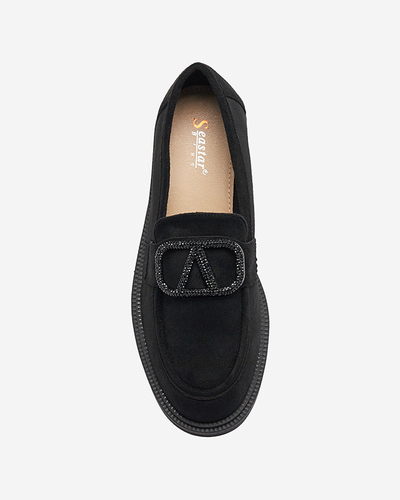 Čierne dámske mokasíny s ornamentom Fogras- Obuv