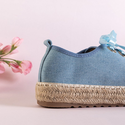 Modré dámske tenisky Naoko a'la espadrilles - Topánky