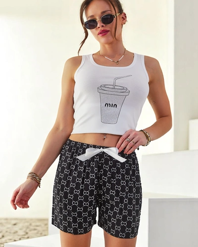 Royalfashion Bavlnené dámske šortky s medveďmi