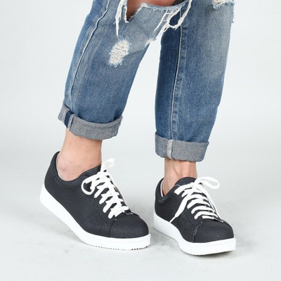 Grafitowe, matowe tenisówki Sport- Obuwie