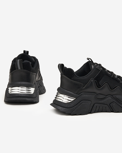 Čierne dámske športové topánky tenisky so sieťovinou - Obuv