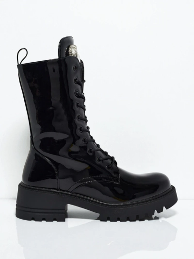 Lakirani ženski gležnarji z vezalkami Emelune