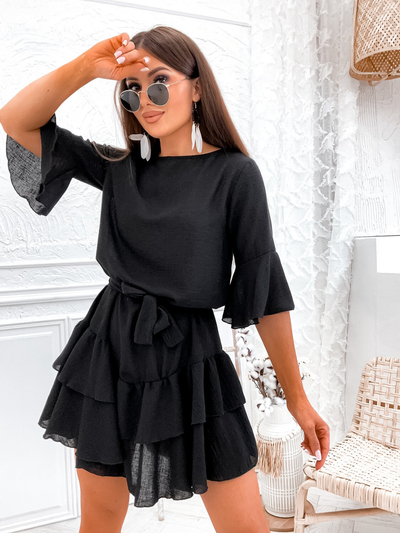 Royalfashion Dámske plátenné mini šaty