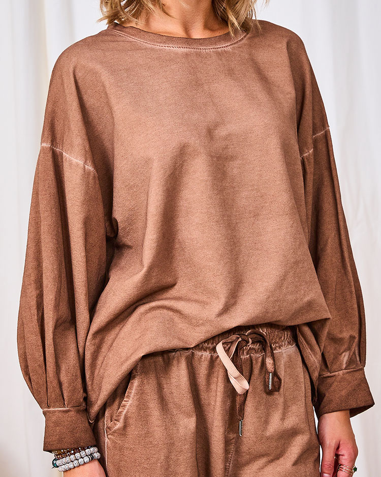 Royalfashion Dámska mikinová súprava Casual camel