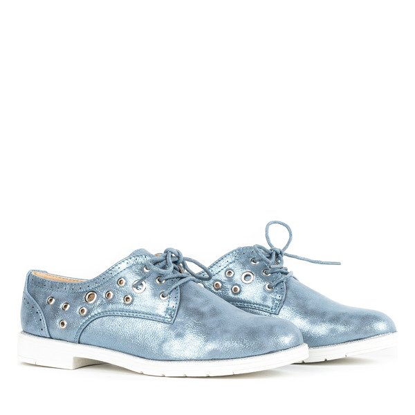 Niebieskie półbuty z metalicznym wykończeniem Magila - Obuwie