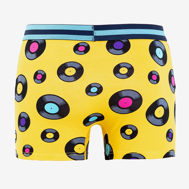 Pánske boxerky so vzorom zo žltej bavlny - Spodná bielizeň