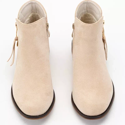 OUTLET Ekologické semišové topánky Eksa béžová - Obuv