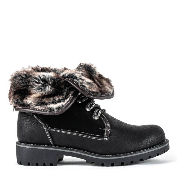 Čierne čižmy s vyhrňovacím hriadeľom Briathos - Obuv