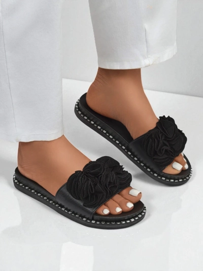 Royalfashion Dámske šľapky s plochou podrážkou Flora Verde