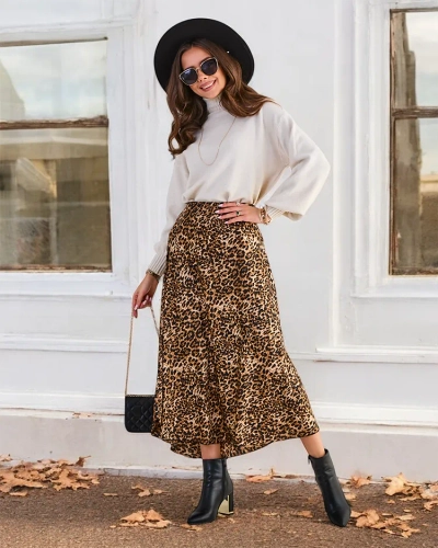 Royalfashion Dámska midi sukňa s potlačou