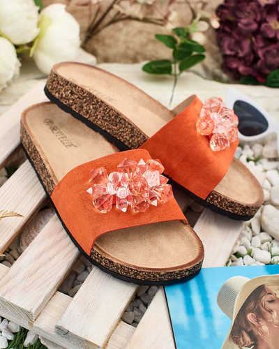 Royalfashion Dámske žabky Villo s kamienkami