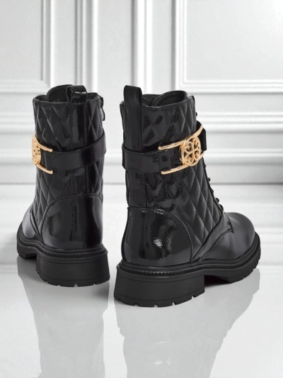 Prešite ženske gležnarje iz ekološkega lakastega usnja Opal Verge