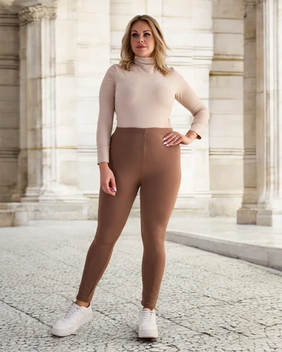 Royalfashion Dámske zateplené tregínsy PLUS SIZE