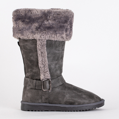 Šedé snehule do polovice lýtok Obessi - Obuv