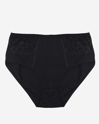 Čierne dámske bavlnené nohavičky PLUS SIZE- Spodná bielizeň