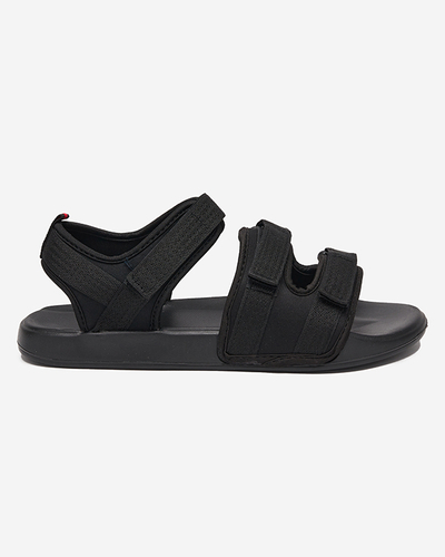 Pánske čierne sandále na suchý zips Crostal - Obuv