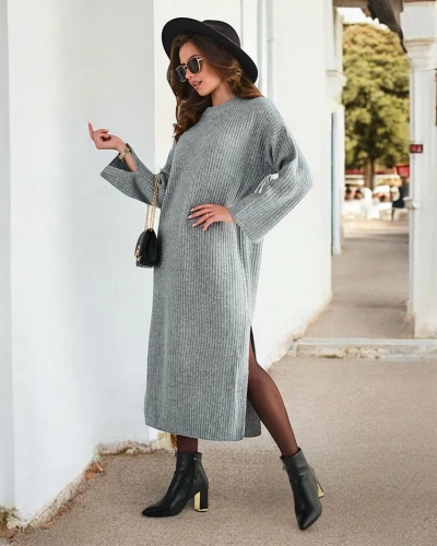 Royalfashion Ženský dlhý sveterový šat