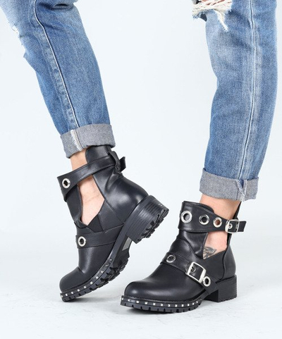 Czarne workery Kendra- Obuwie