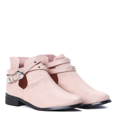 Różowe botki z wycięciami Heather - Obuwie