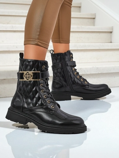 Prešite ženske gležnarje iz ekološkega lakastega usnja Opal Verge