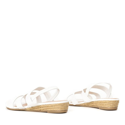 Bílé sandály na nízkém klínu Gracie - Obuv 1